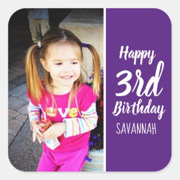 Custom Photo Personalized Birthday Party Stickers by azlaird at Zazzle