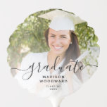Custom Photo Personalized Black Script Graduation Balloon Custom Photo Personalized Black Script Graduation Balloon