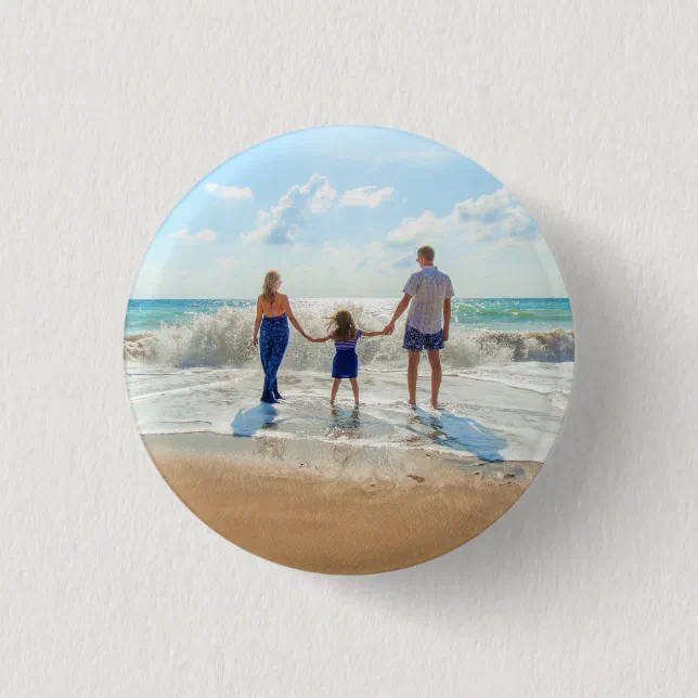 Custom Photo Personalized Button with Your Photos | Zazzle