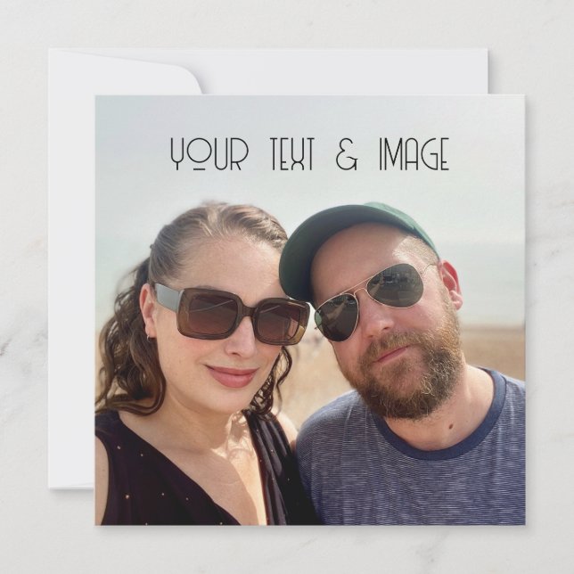 Custom Photo Personalized card with photo text  (Front)