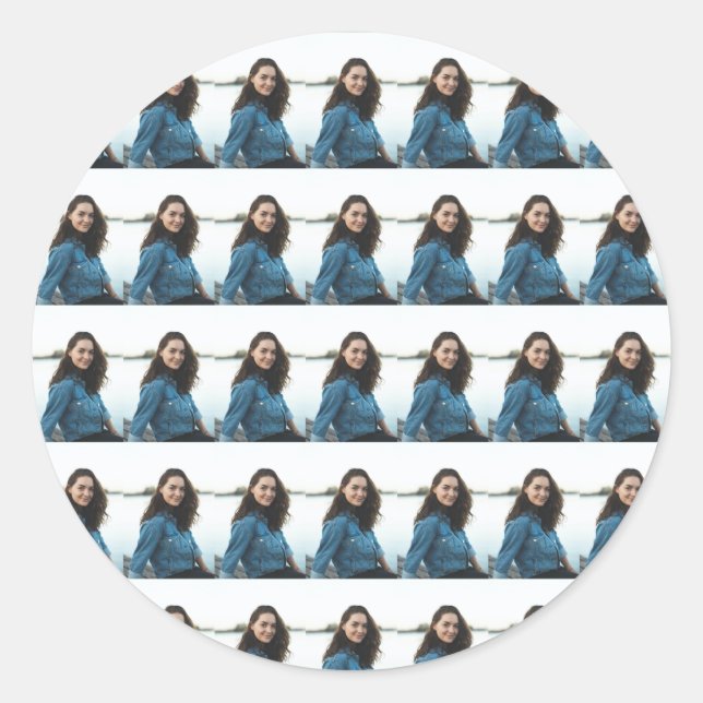 Custom Photo Personalized Classic Round Sticker (Front)