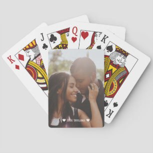 Custom Photo Personalized Couple Love Heart Poker Cards