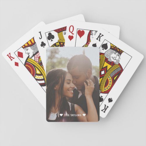 Custom Photo Personalized Couple Love Heart Poker Cards