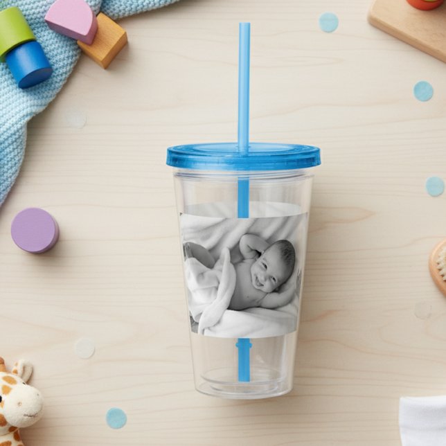 Custom Photo Personalized Family Baby Child Acrylic Tumbler (Creator Uploaded)