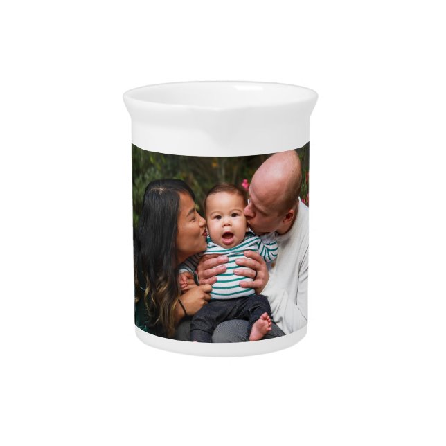 Custom Photo Personalized Family Beverage Pitcher (Front)