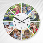 Custom Photo Personalized Family Children Friends Large Clock<br><div class="desc">Create your own customized 8 photo wall clock with your custom images.</div>