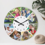Custom Photo Personalized Family Children Friends Large Clock<br><div class="desc">Create your own customized 8 photo wall clock with your custom images.</div>