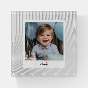 Custom photo personalized family geometric paperweight