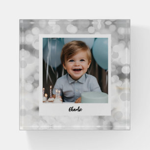 Custom photo personalized family lighting paperweight