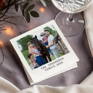 Custom Photo Personalized Family Name Texts Napkins