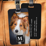 Custom Photo Personalized Family Pet Dog Monogram Luggage Tag<br><div class="desc">Embark on your travels with a touch of personality and a hint of whimsy with our Modern Photo Luggage Tag designed especially for dog lovers. Whether you're jetting off on a business trip or setting out on a vacation adventure, this luggage tag ensures that your belongings are both identifiable and...</div>