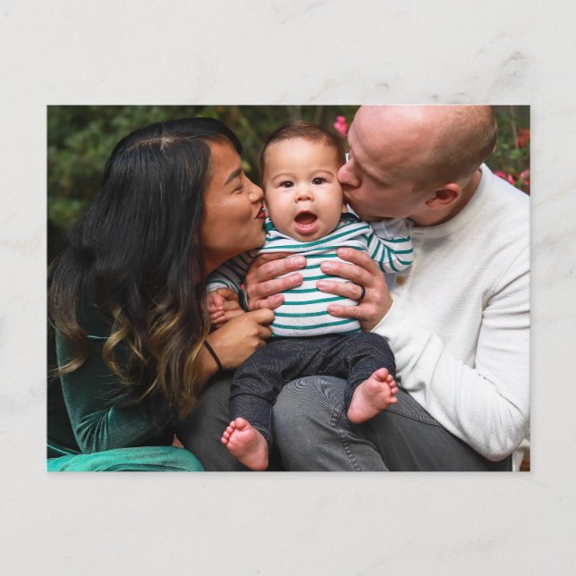 Custom Photo Personalized Family Postcard (Front)