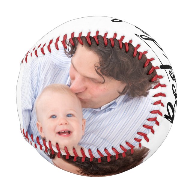 Custom Photo Personalized Fathers Day Gift Baseball (Back Left)