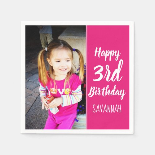 Custom Photo Personalized Happy Birthday Napkin