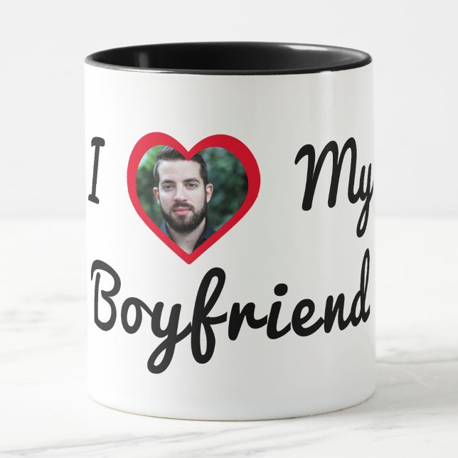 Custom Photo Personalized I Love My Boyfriend Mug (Creator Uploaded)