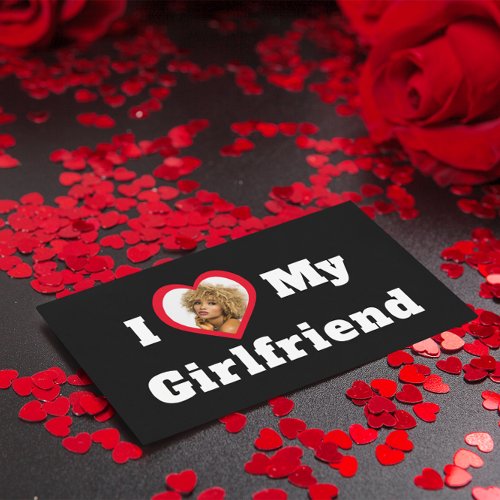 Custom Photo Personalized I Love My Girlfriend Rectangular Sticker