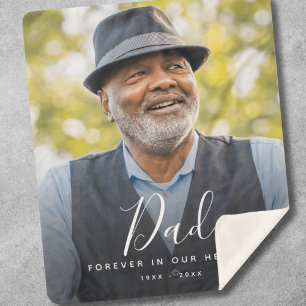 Custom Photo Personalized Memorial Father Dad Sherpa Blanket