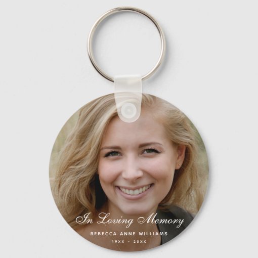 Custom Photo Personalized Memorial funeral death Keychain | Zazzle