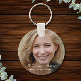 Custom Photo Personalized Memorial funeral death Keychain