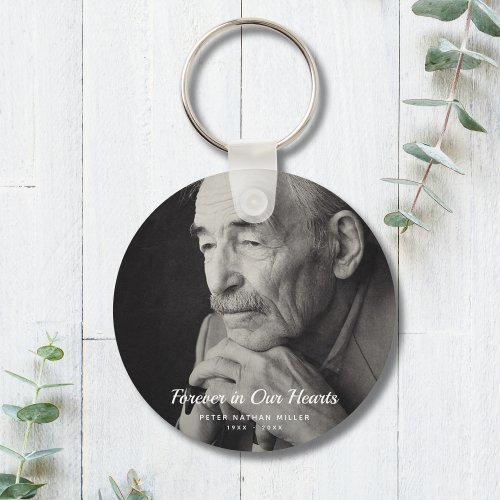 Custom Photo Personalized Memorial funeral death Keychain