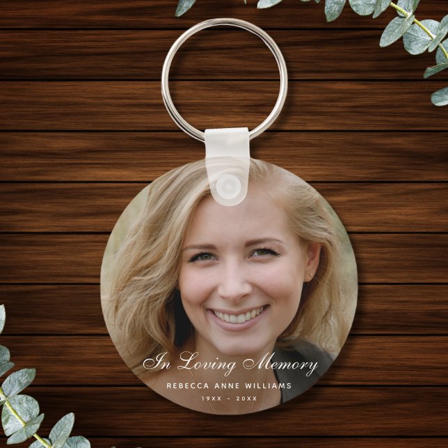 Custom Photo Personalized Memorial funeral death Keychain (Creator Uploaded)