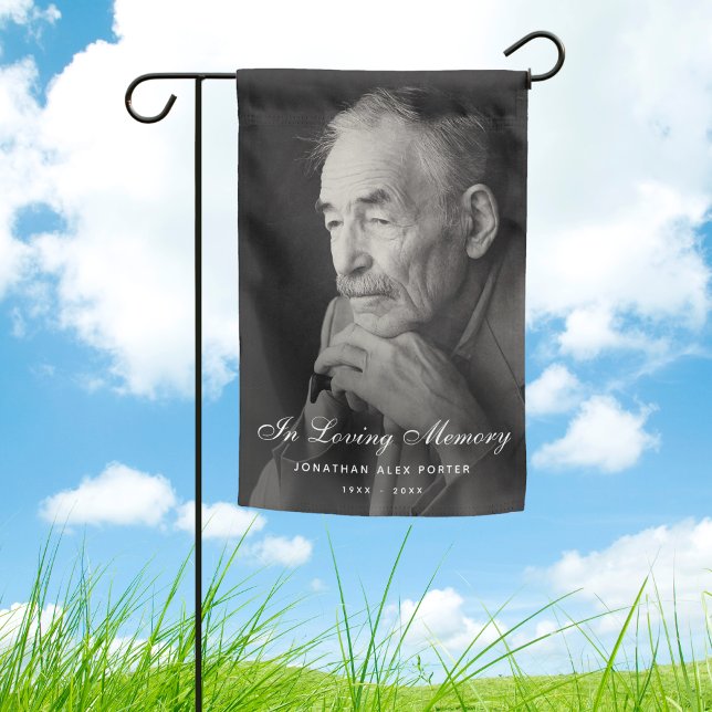 Custom Photo Personalized Memorial funeral tribute Garden Flag (Photo Memorial Garden Flag)