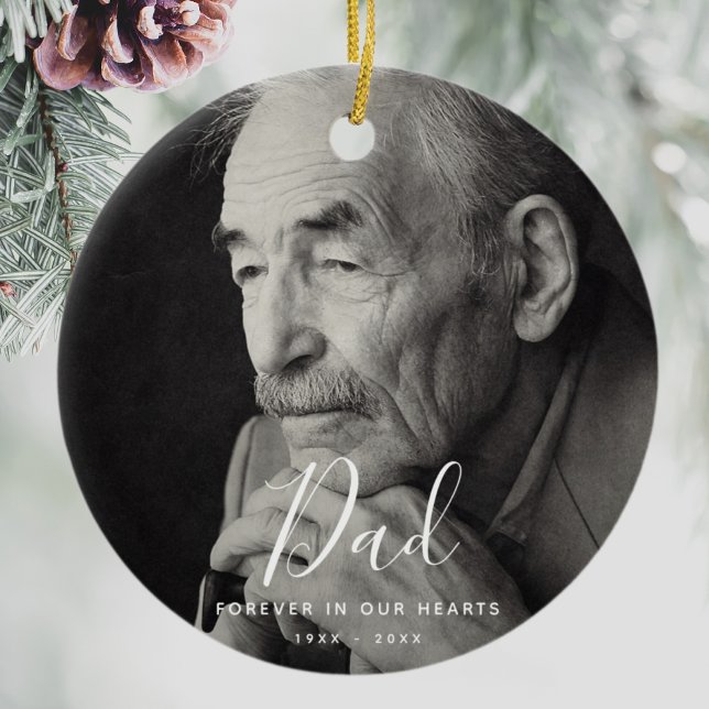 Custom Photo Personalized Memorial ornament (Dad Memorial Holiday Ornament)