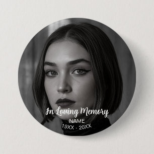 Custom Photo Personalized Memorial Tribute Funeral Button