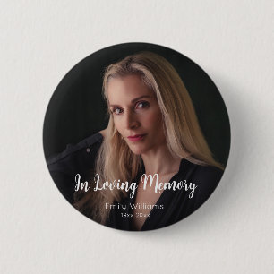 Custom Photo Personalized Memorial Tribute Funeral Button