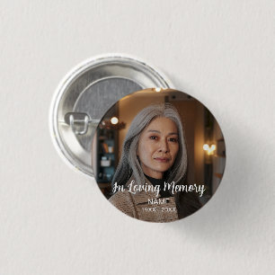 Custom Photo Personalized Memorial Tribute Funeral Button