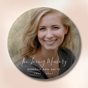 Custom Photo Personalized Memorial Tribute Funeral Button