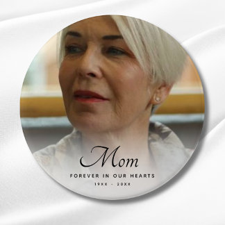 Custom Photo Personalized Memorial Tribute Funeral Button