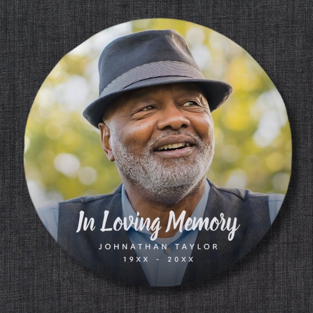 Custom Photo Personalized Memorial Tribute Funeral Button