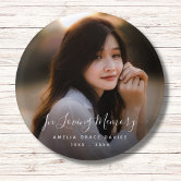 Custom Photo Personalized Memorial Tribute Funeral Button