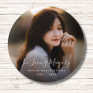 Custom Photo Personalized Memorial Tribute Funeral Button