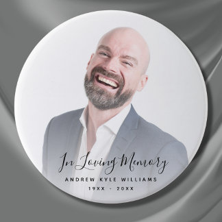 Custom Photo Personalized Memorial Tribute Funeral Button