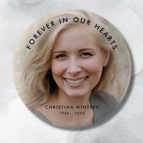 Custom Photo Personalized Memorial Tribute Funeral Button