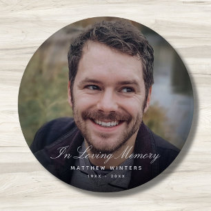 Custom Photo Personalized Memorial Tribute Funeral Button