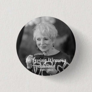 Custom Photo Personalized Memorial Tribute Funeral Button
