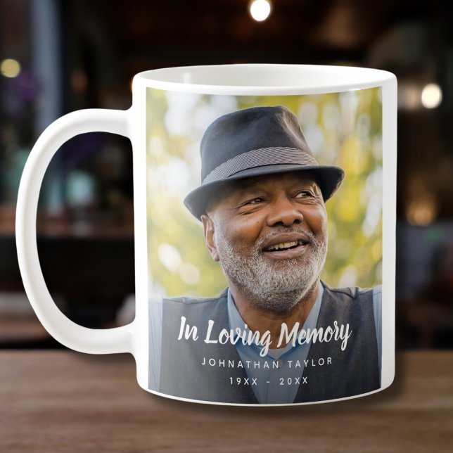 Custom Photo Personalized Memorial Tribute Funeral Coffee Mug (Photo Memorial Coffee Mug)