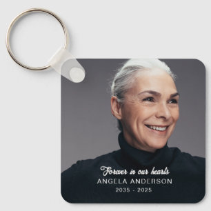 Custom Photo Personalized Memorial Tribute Funeral Keychain