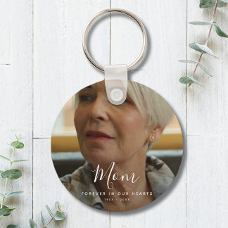 Custom Photo Personalized Memorial Tribute Funeral Keychain