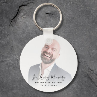 Custom Photo Personalized Memorial Tribute Funeral Keychain