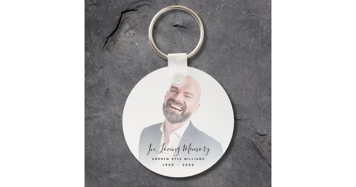 Custom Photo Personalized Memorial Tribute Funeral Keychain Zazzle