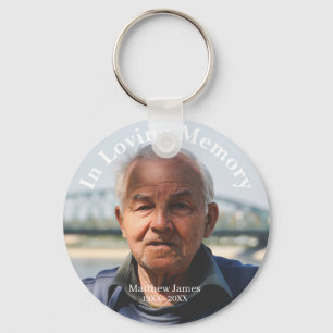Custom Photo Personalized Memorial Tribute Funeral Keychain