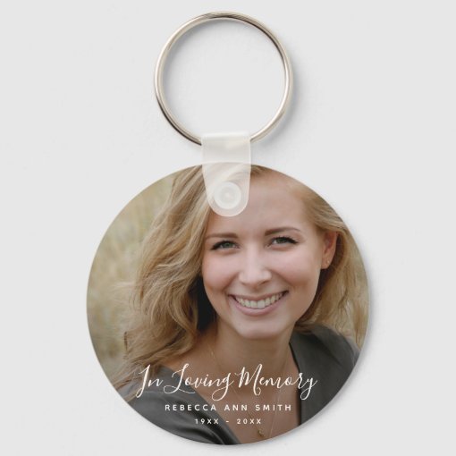 Custom Photo Personalized Memorial Tribute Funeral Keychain Zazzle
