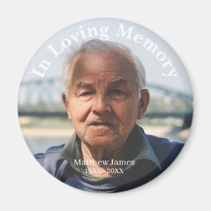 Custom Photo Personalized Memorial Tribute Funeral Magnet