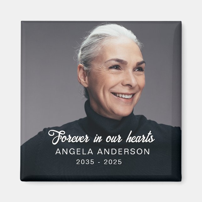 Custom Photo Personalized Memorial Tribute Funeral Magnet (Front)