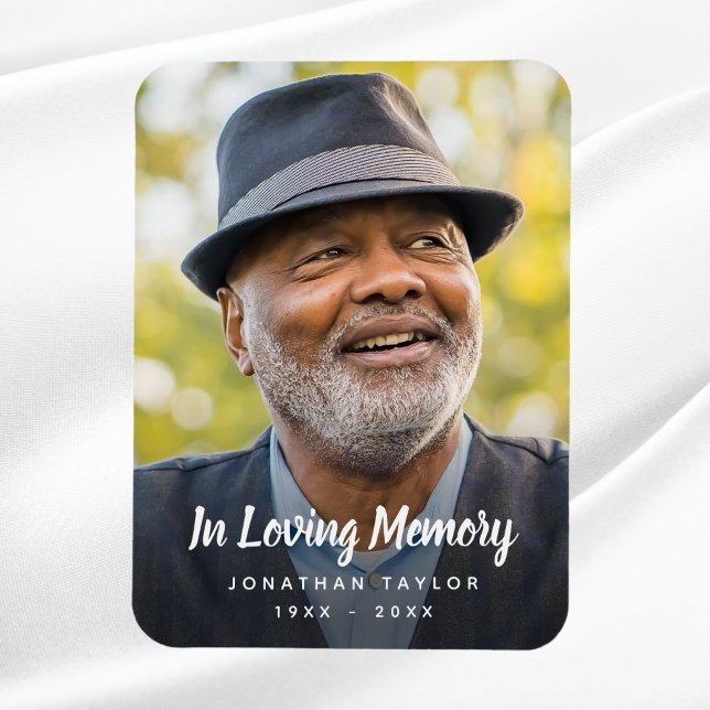 Custom Photo Personalized Memorial Tribute Funeral Magnet (Photo Memorial Magnet)