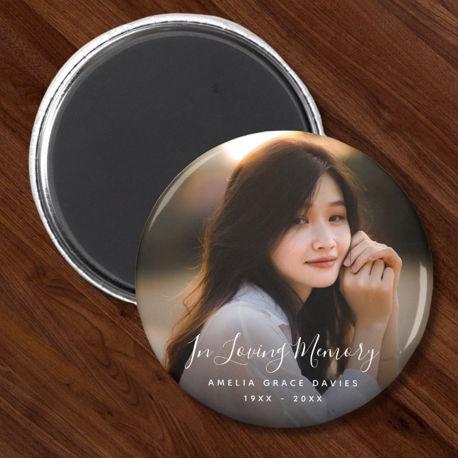 Custom Photo Personalized Memorial Tribute Funeral Magnet (Creator Uploaded)
